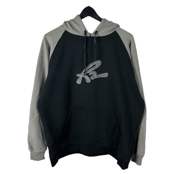 Vintage Y2K R2 Industrial Wear Streetwear Pullover Logo Hoodie Size L